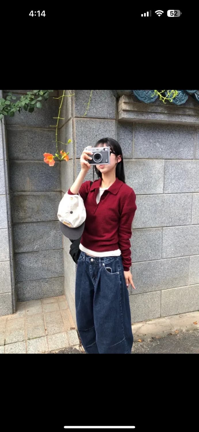 슬로 버건디 카라 니트 상품이미지1