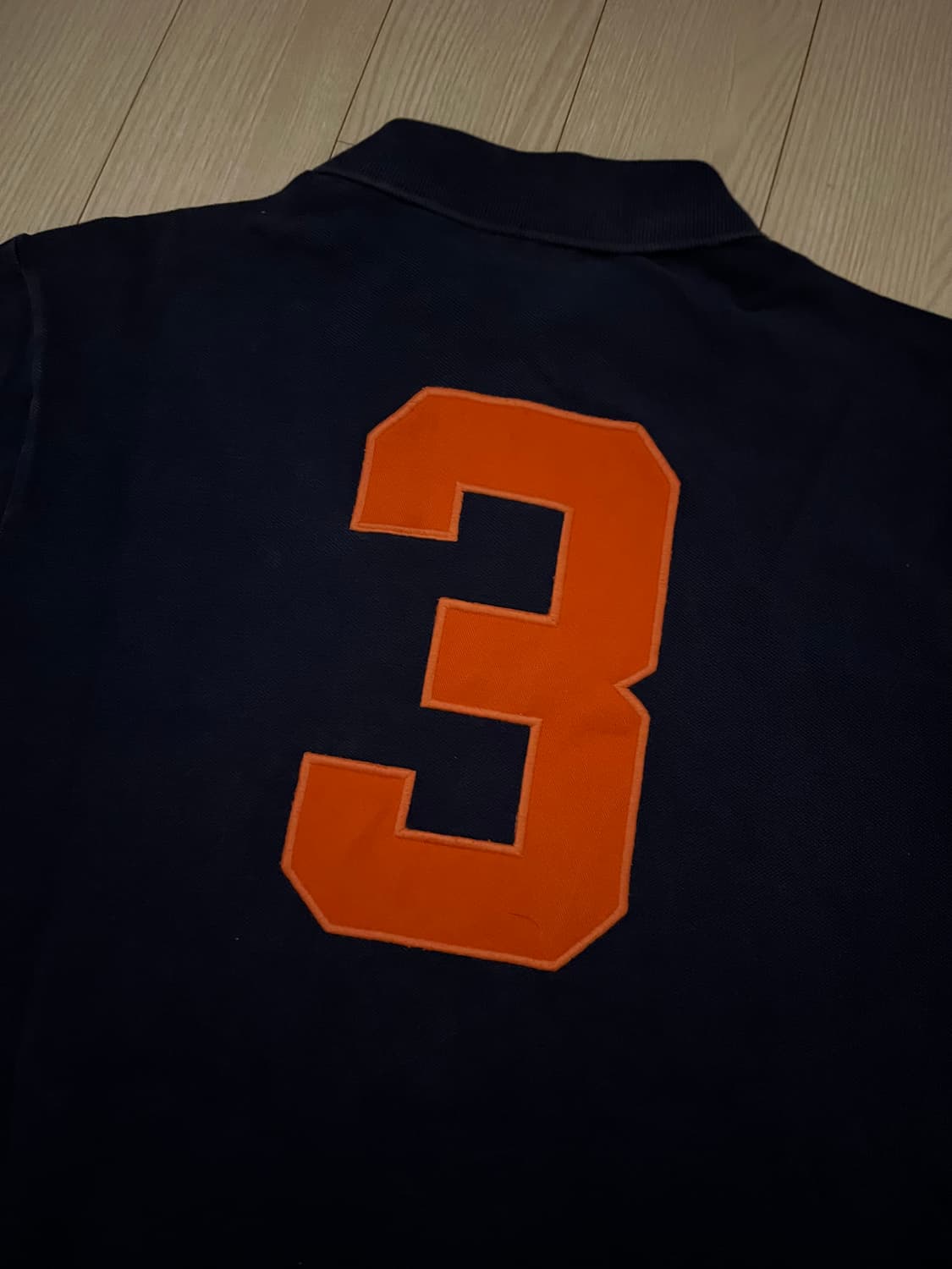 폴로 네이비 커스텀핏 빅포니백넘버 반팔 카라 티 M 상품이미지4