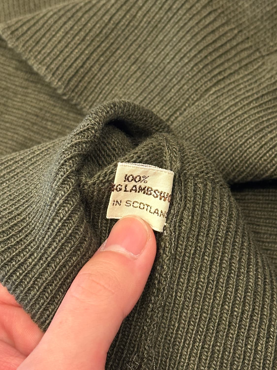 80s 버버리 x 글렌맥 스코틀랜드 질롱 램스울 브이넥 니트 L 상품이미지5