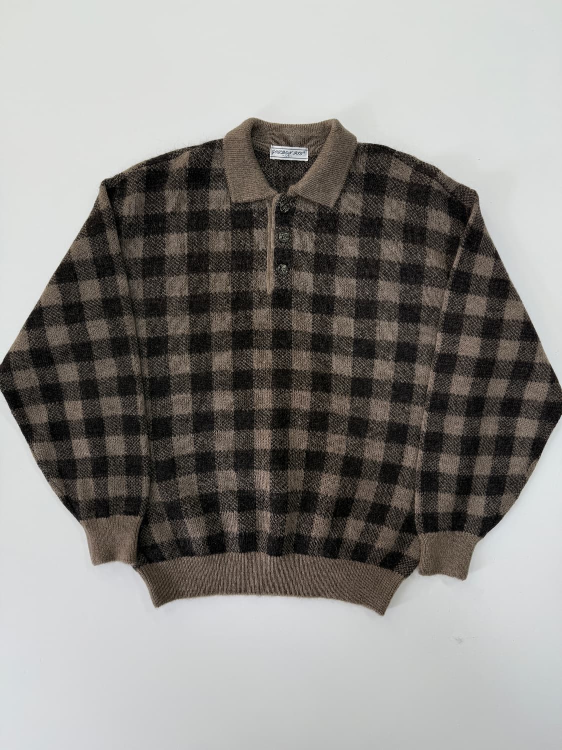 빈티지 체크 니트 폴로 스웨터 상품이미지1