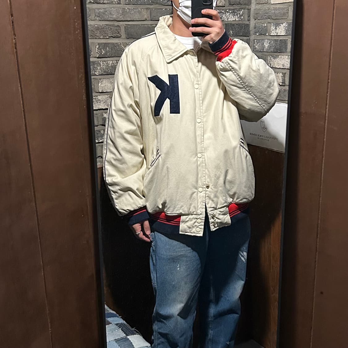 XXL) 빈티지 카키 스타디움 자켓 상품이미지9