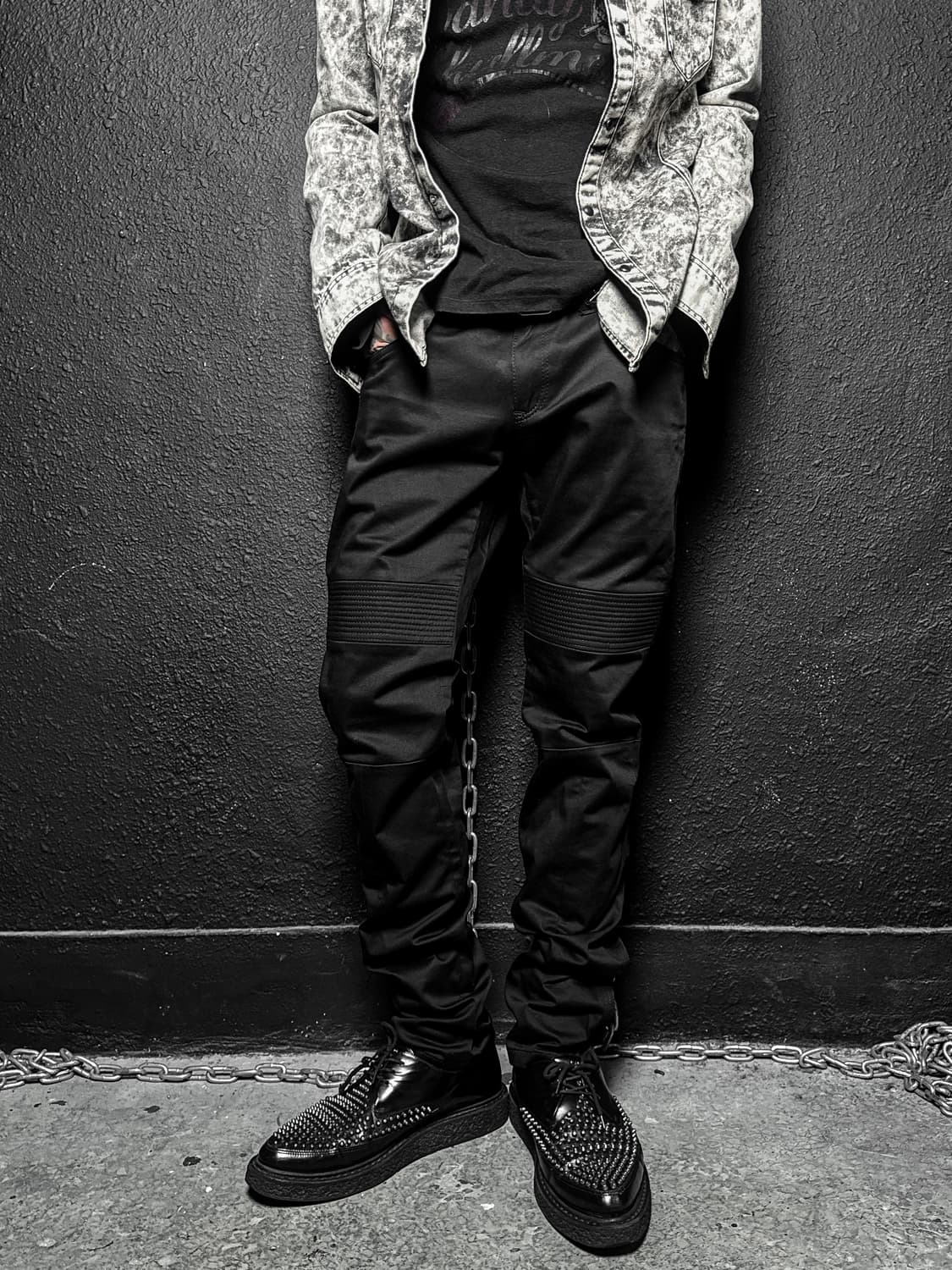 Black Slim Biker Pants 상품이미지1