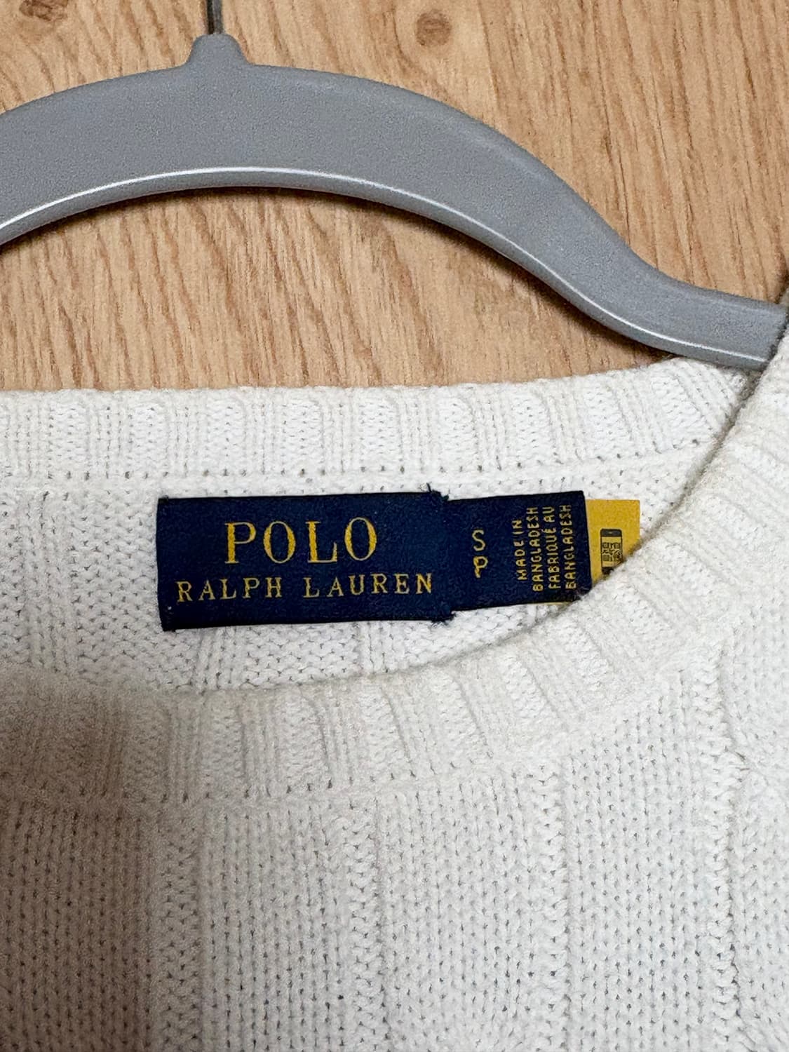(급처나중에가격올림(정품qr)폴로랄프로렌 케이블 니트 화이트 상품이미지3
