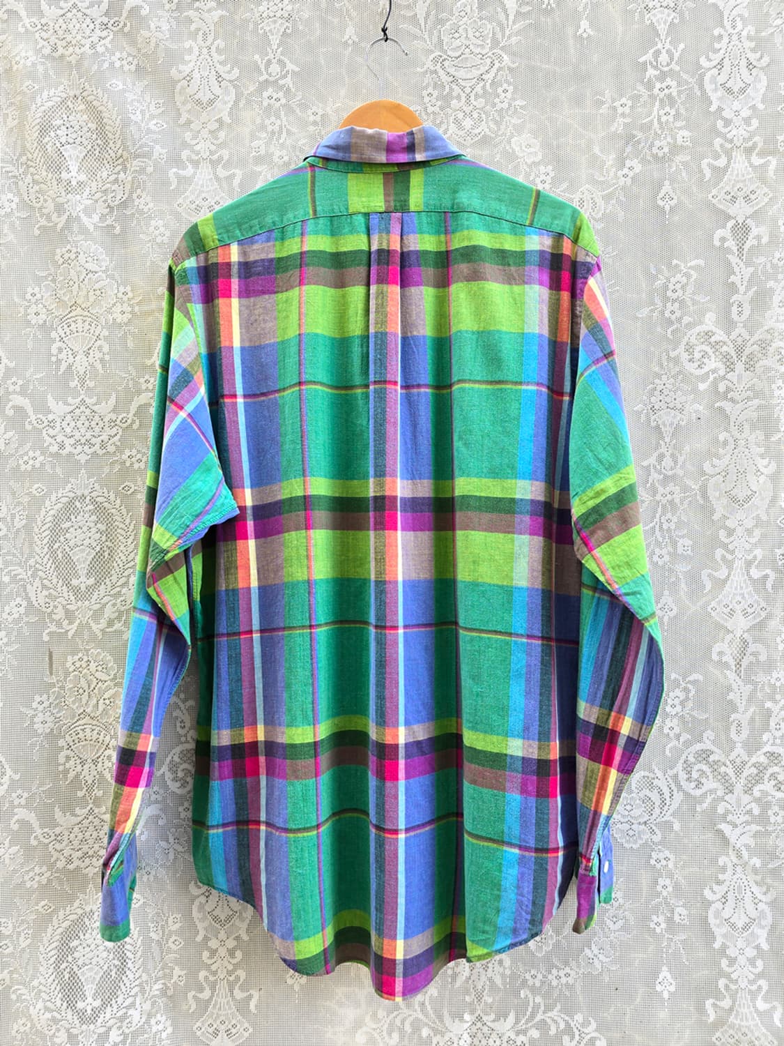 90s 랄프로렌 마드라드 헨드우븐 체크 셔츠 상품이미지6