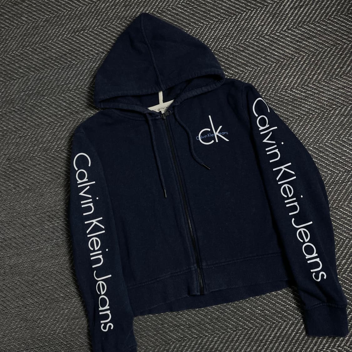 캘빈클라인 우먼스 스펠아웃 빅로고 후드집업 y 4793 상품이미지1