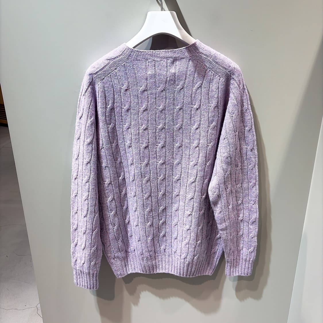 (정품/새상품) 할리오브스코틀랜드 남성 라벤더 케이블 울 니트 상품이미지3