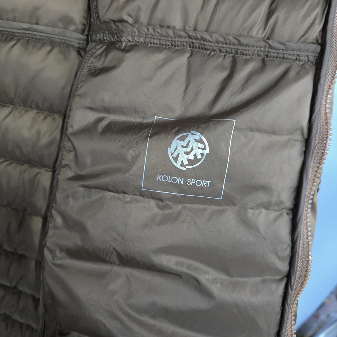 코오롱스포츠 경량 롱다운 패딩 브라운 105 상품이미지6