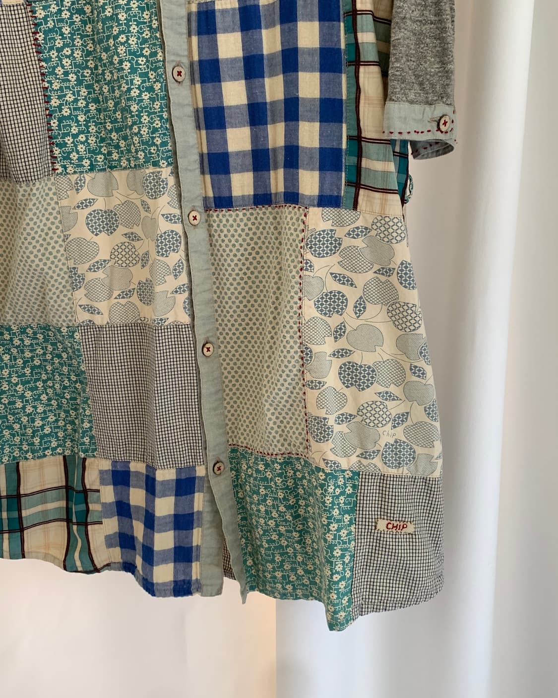 Mixed pattern long shirts dress 상품이미지5