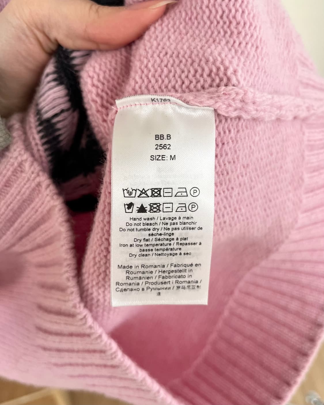 가니 핑크 로고 니트 그래픽 우븐 베스트 상품이미지7