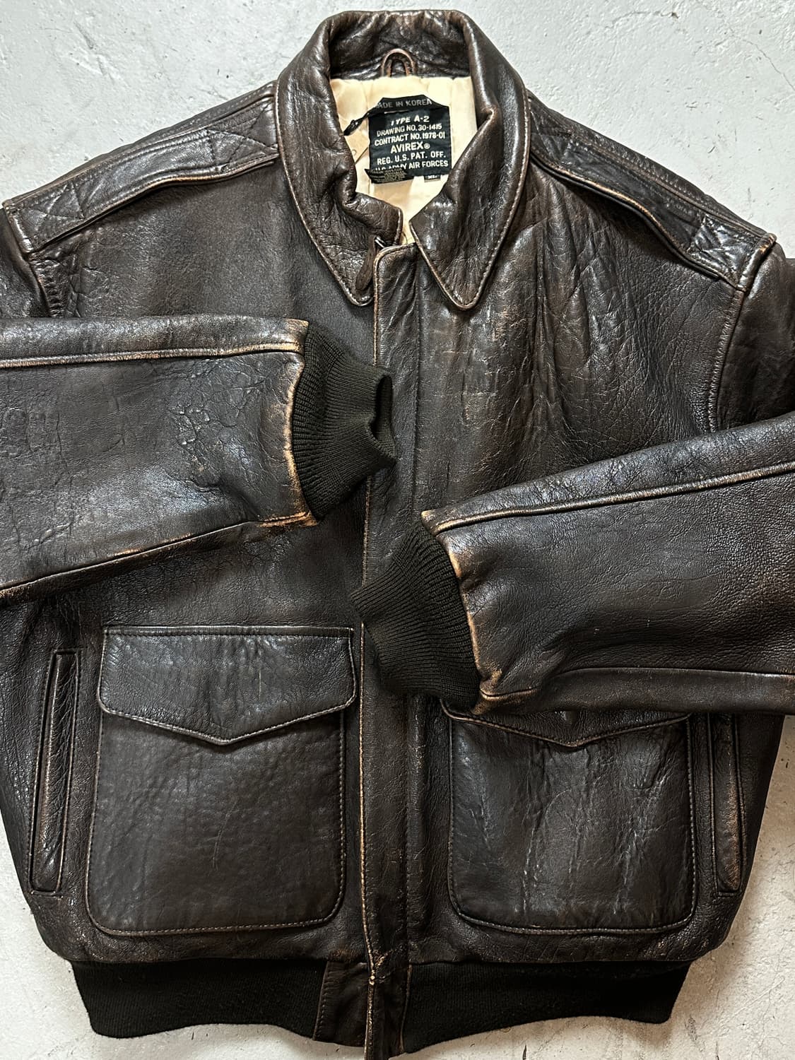 90’s OG 빈티지 아비렉스 A2 레더 자켓 빈티지 레더 봄버 상품이미지9
