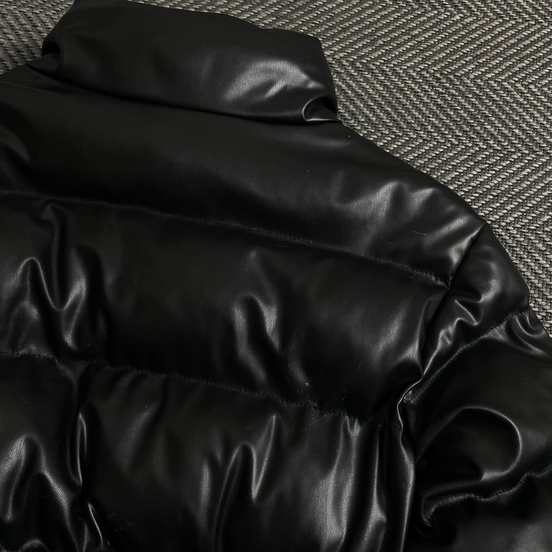 FANDY LOKAR 블랙 레더 크롭 숏패딩y 4481 상품이미지7