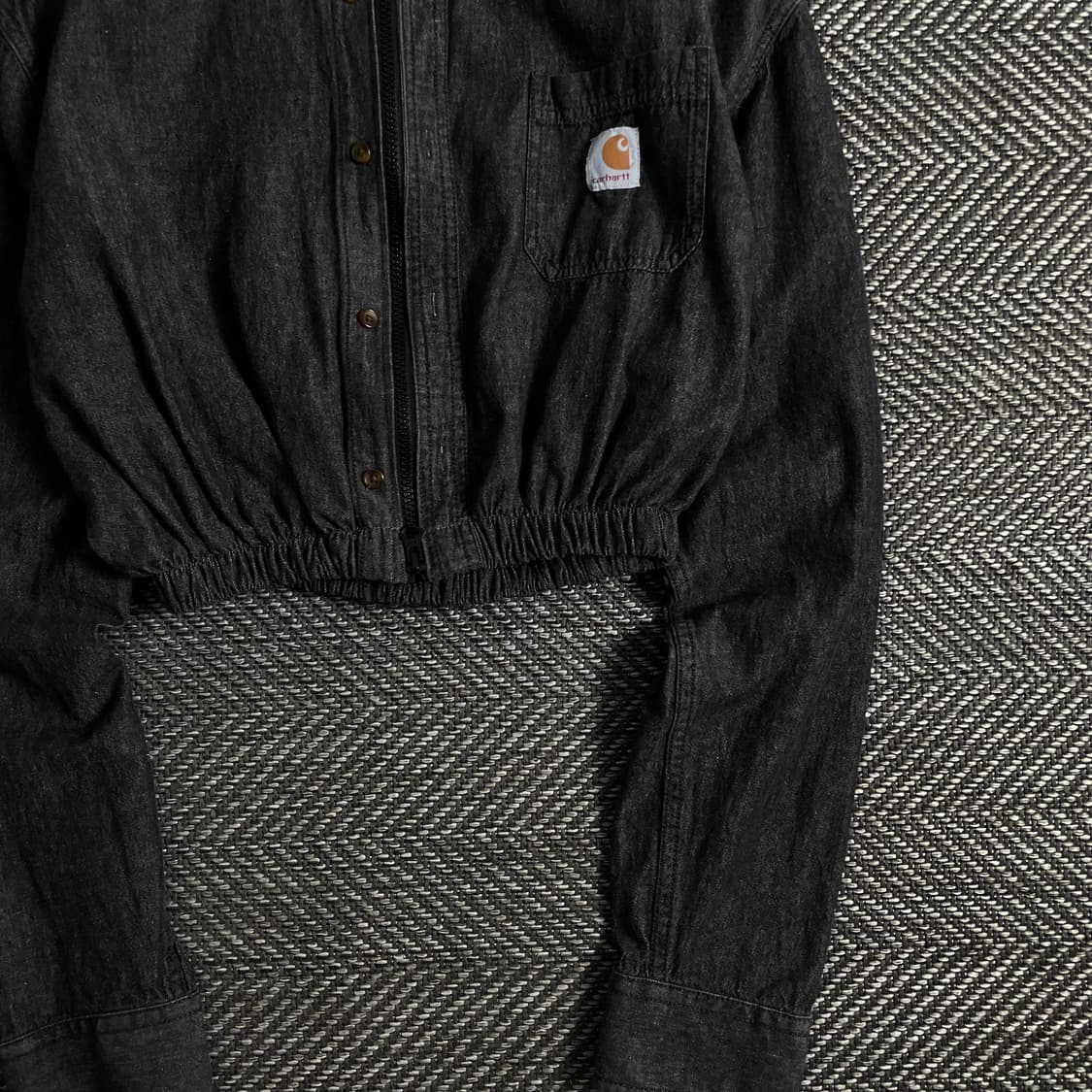 칼하트 크롭 리메이크 투웨이 흑청 셔츠 자켓o 3033 상품이미지2