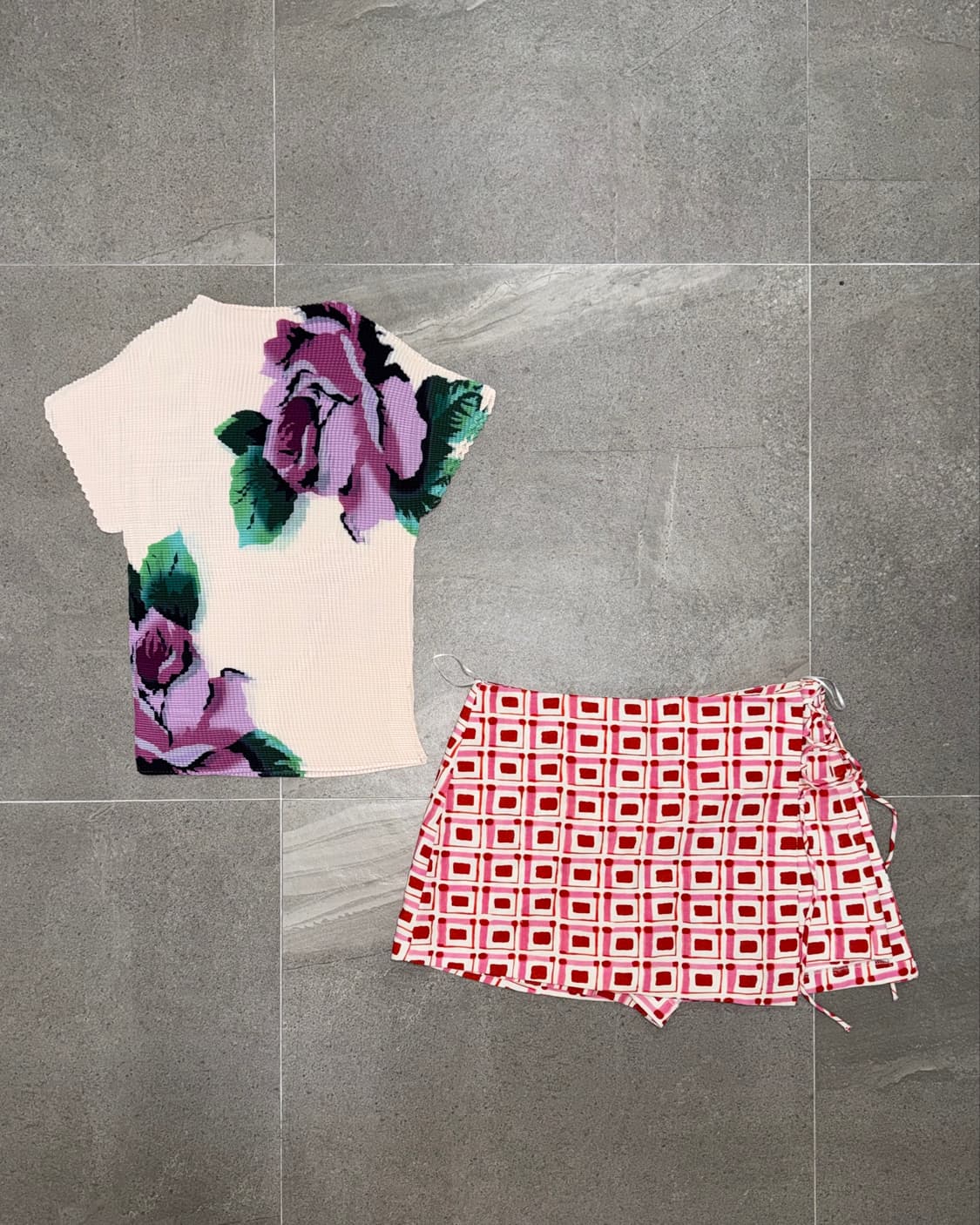 Ivory rose stretch pleats half t 상품이미지1