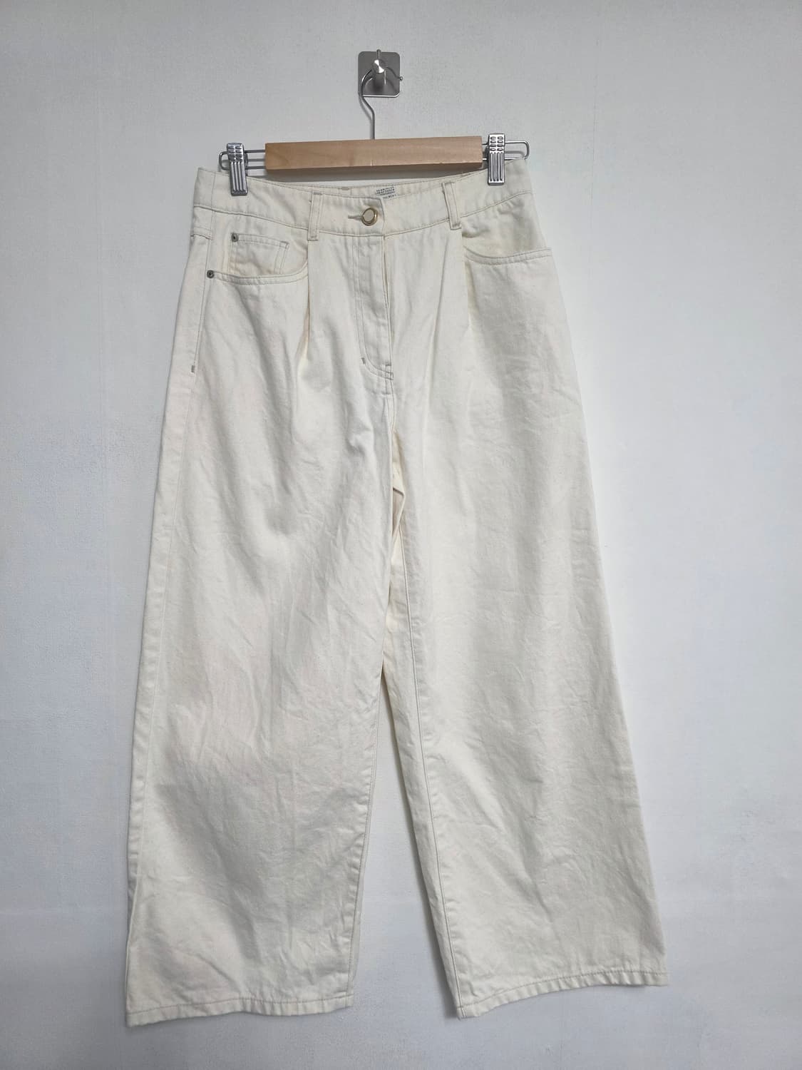 한섬 SJ SJ 화이트 면 와이드팬츠 64-94 상품이미지1