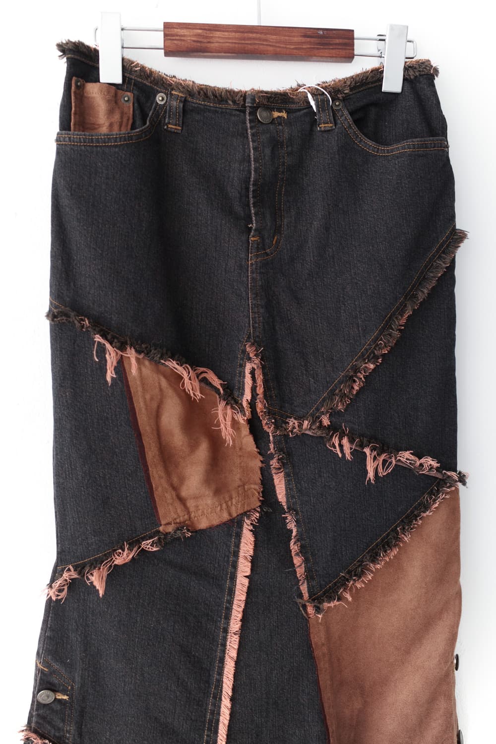 anion jeans) patch damage long skirt 상품이미지3