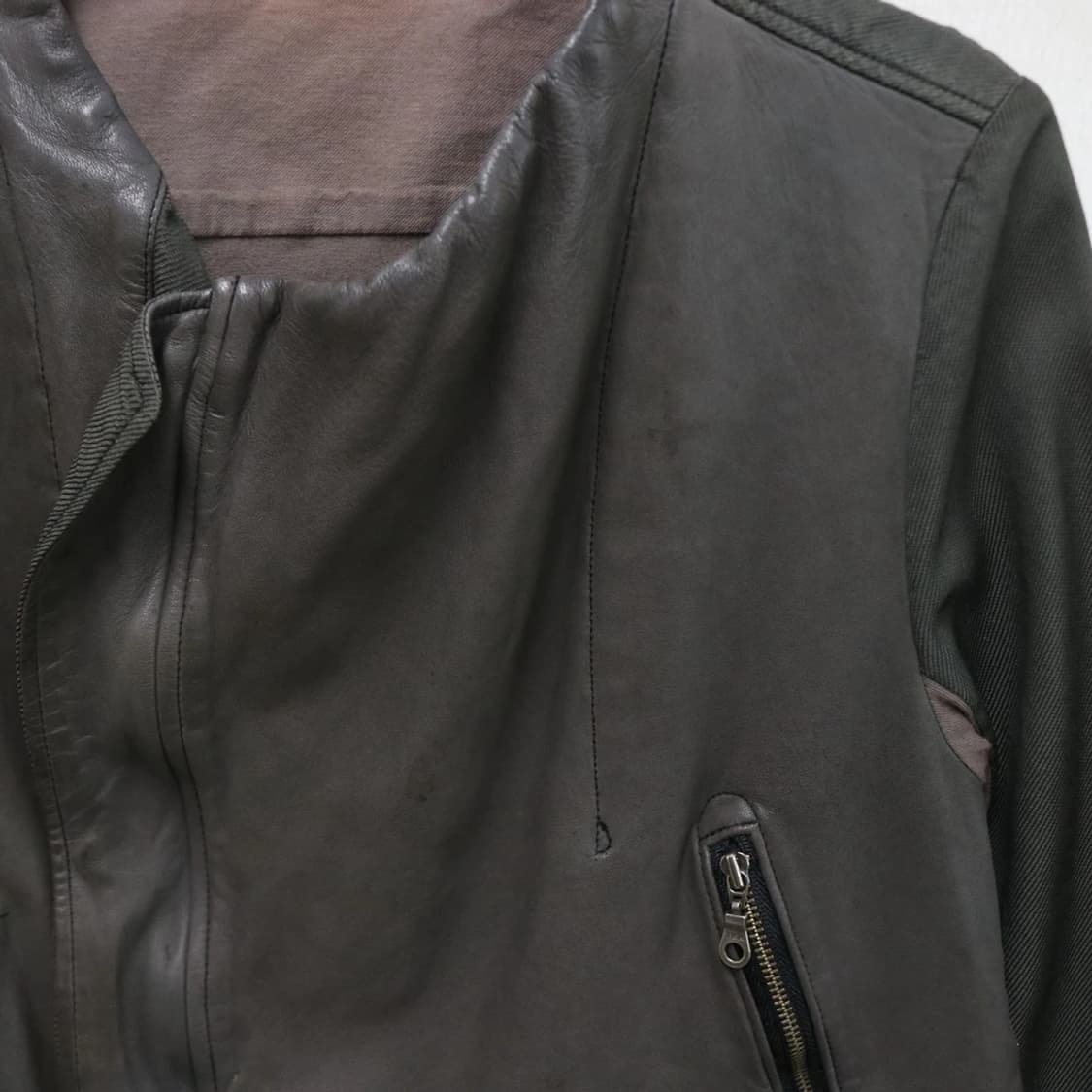 KAMISHIMA 양가죽  실크 혼방 라이더 자켓 60930 상품이미지5