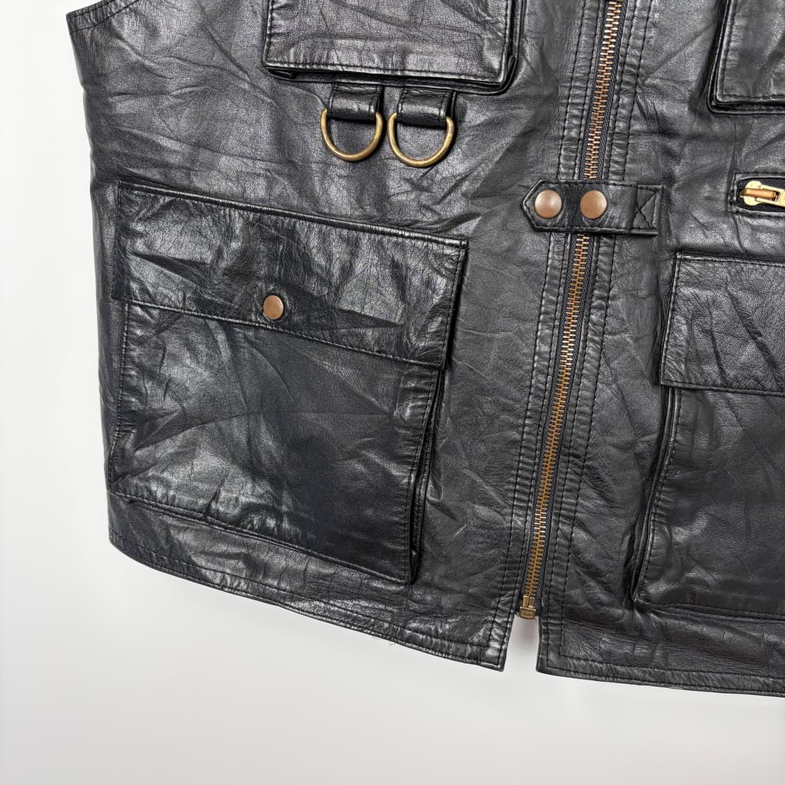 빈티지 포켓 가죽 베스트 조끼 상품이미지5