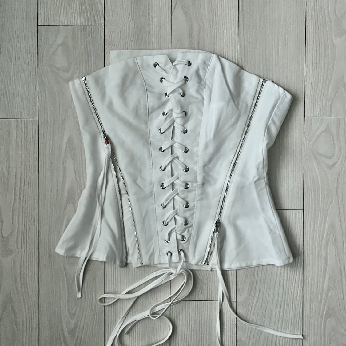 white zip-up corset 상품이미지1