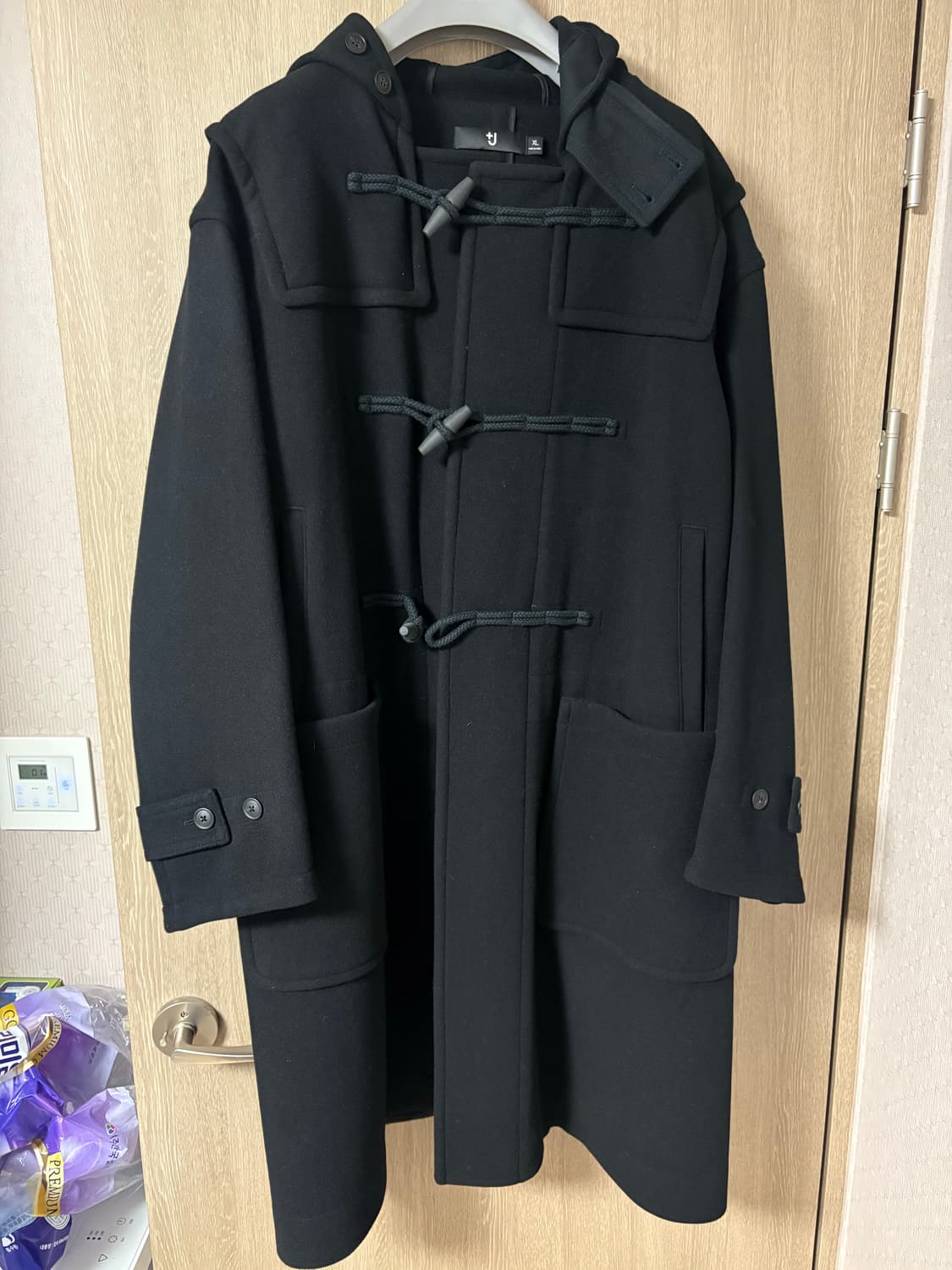 [XL] 유니클로 질샌더 +J 더플 코트 블랙 판매 상품이미지1