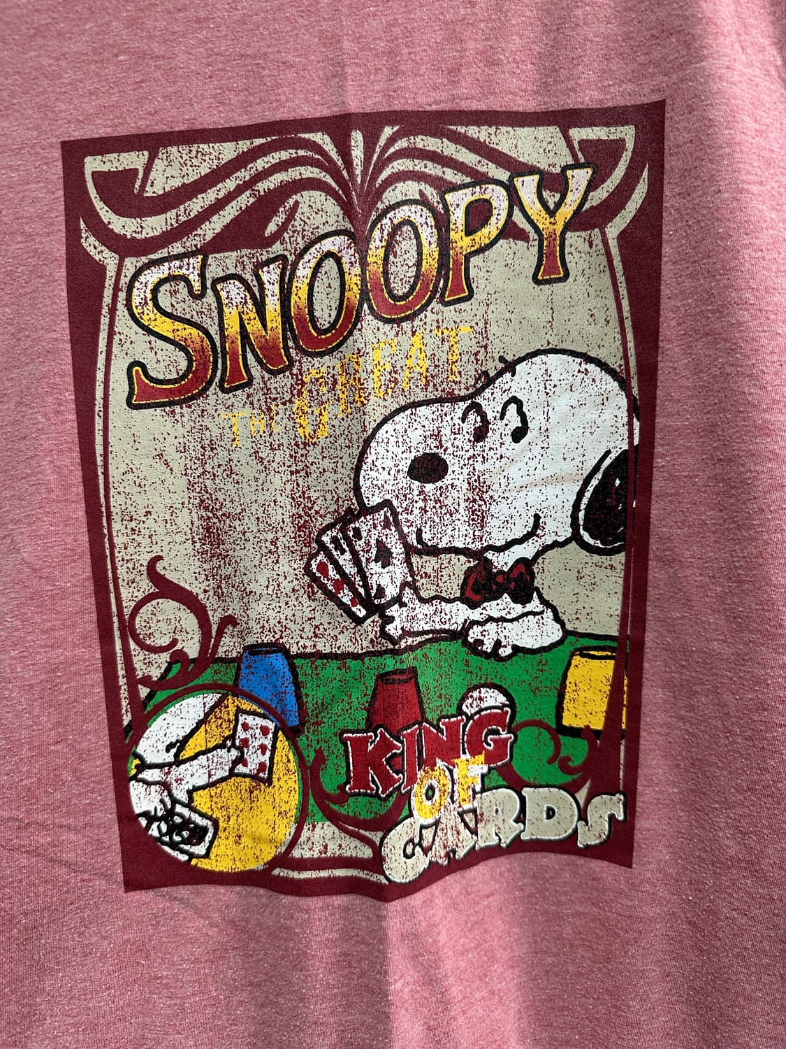 후아유(WHO.A.U) 스누피(SNOOPY) 빈티지 프린트 반팔 티셔츠 상품이미지2