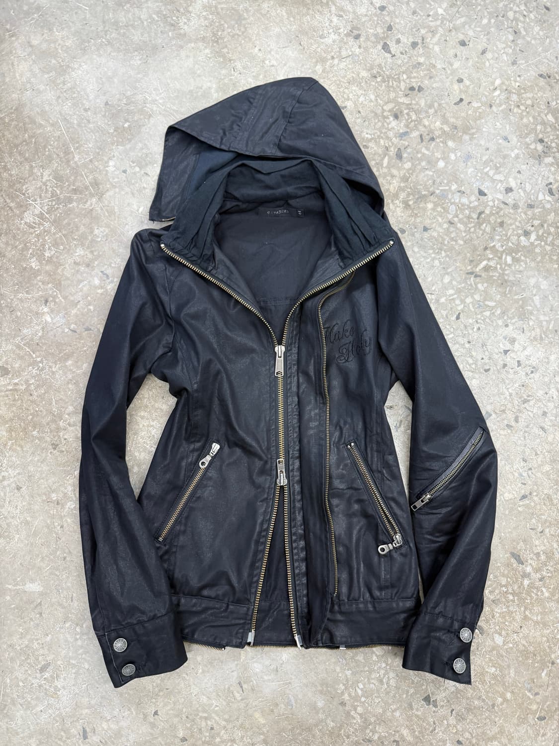 락시크 2way 자수 코팅 자켓 상품이미지1