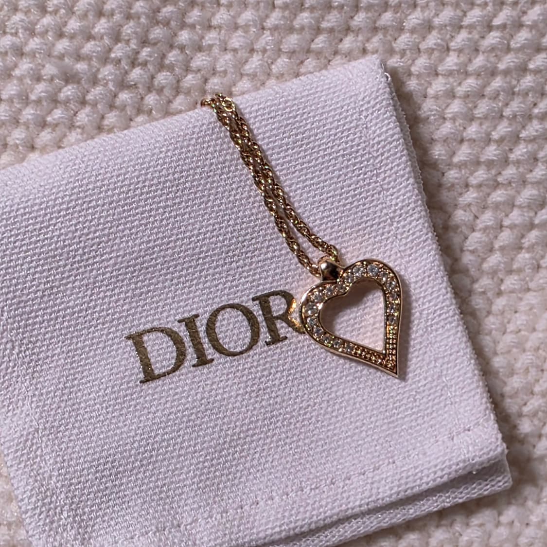 DIOR 디올 큐빅 하트 팬던트 목걸이 상품이미지2
