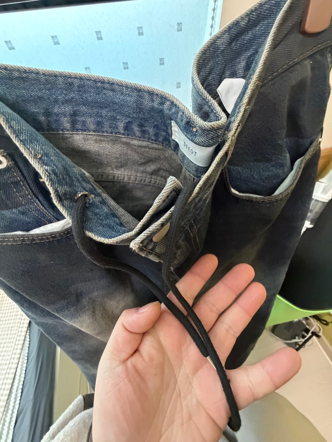 더티오일 데님 와이드 팬츠/35인치 상품이미지4