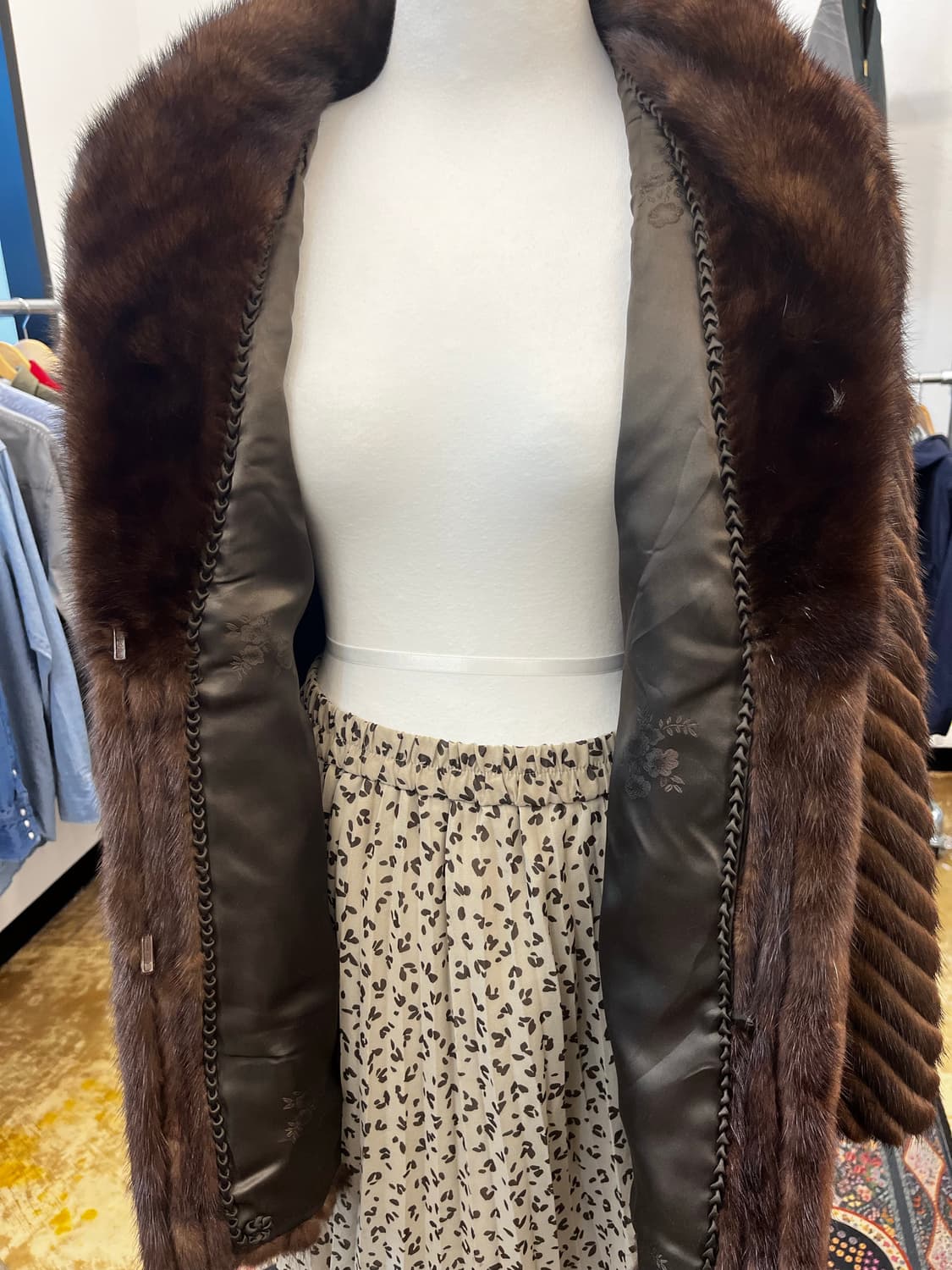 PRELIOT 헤링본 패턴 밍크퍼 자켓 상품이미지5