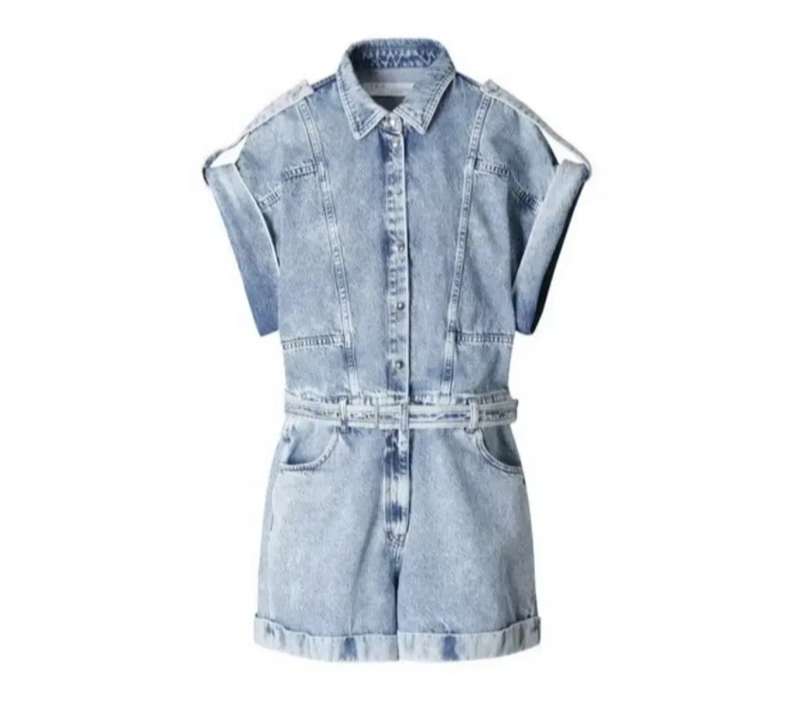 이로 데님 점프수트 44~55사이즈 상품이미지5