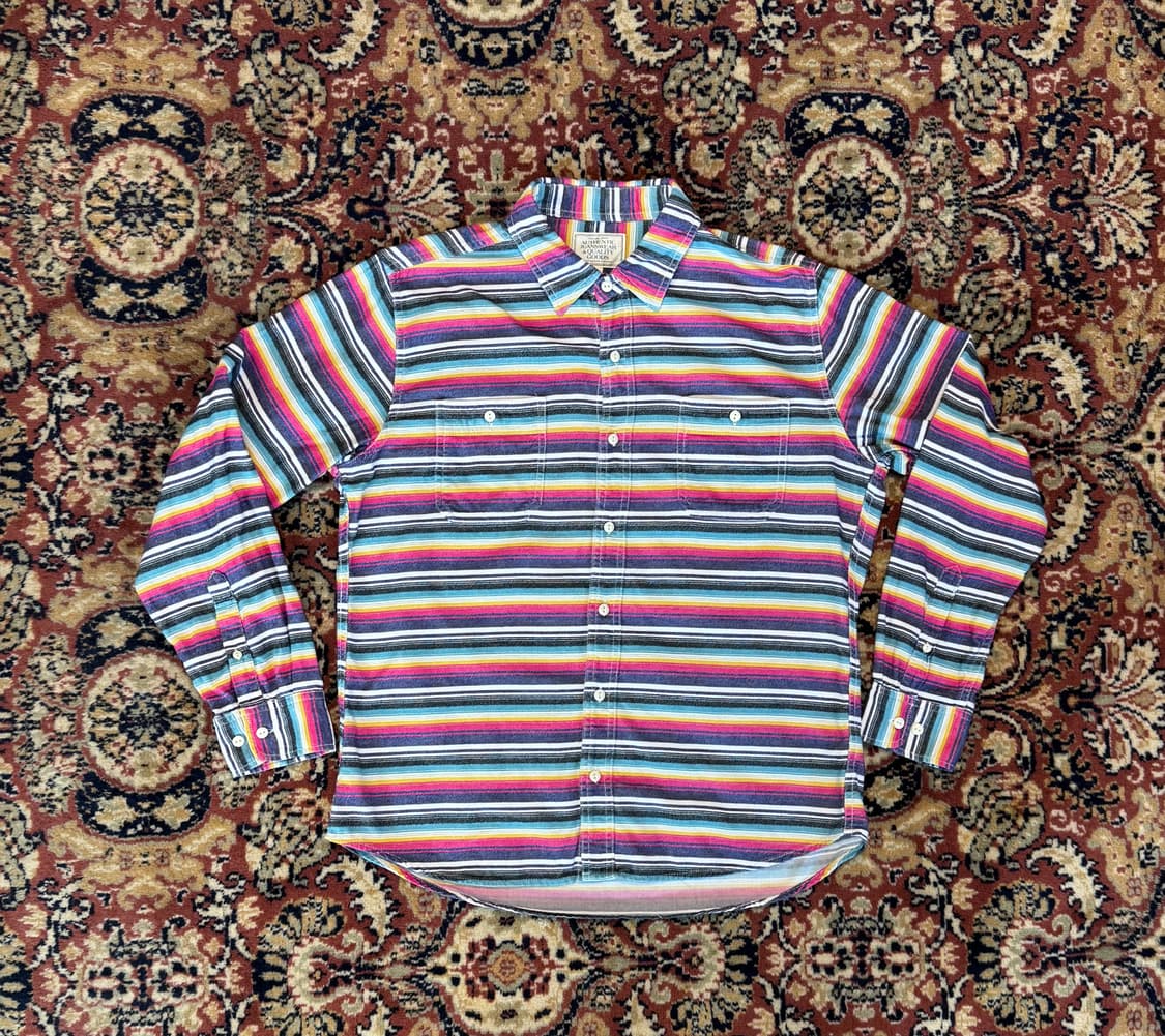 빈티지 스트라이프 패턴 플란넬 셔츠 L (607) 상품이미지2