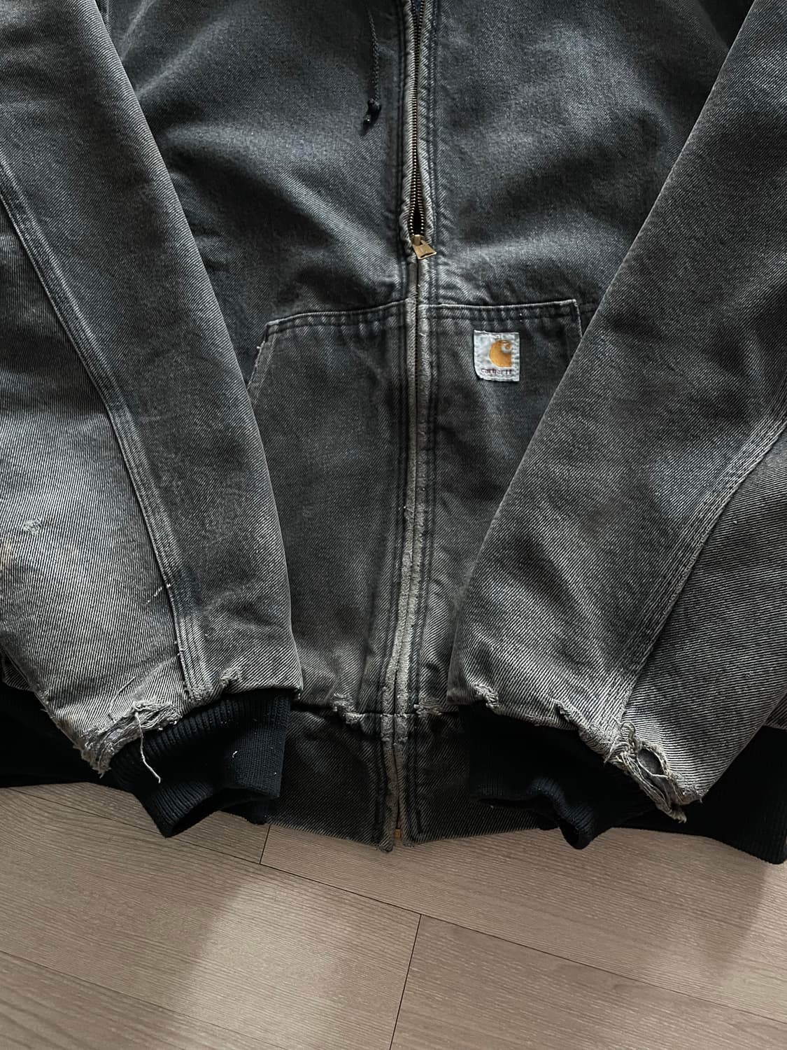 90s 칼하트 블랙 데님 아즈텍 액티브 자켓 j130 상품이미지6