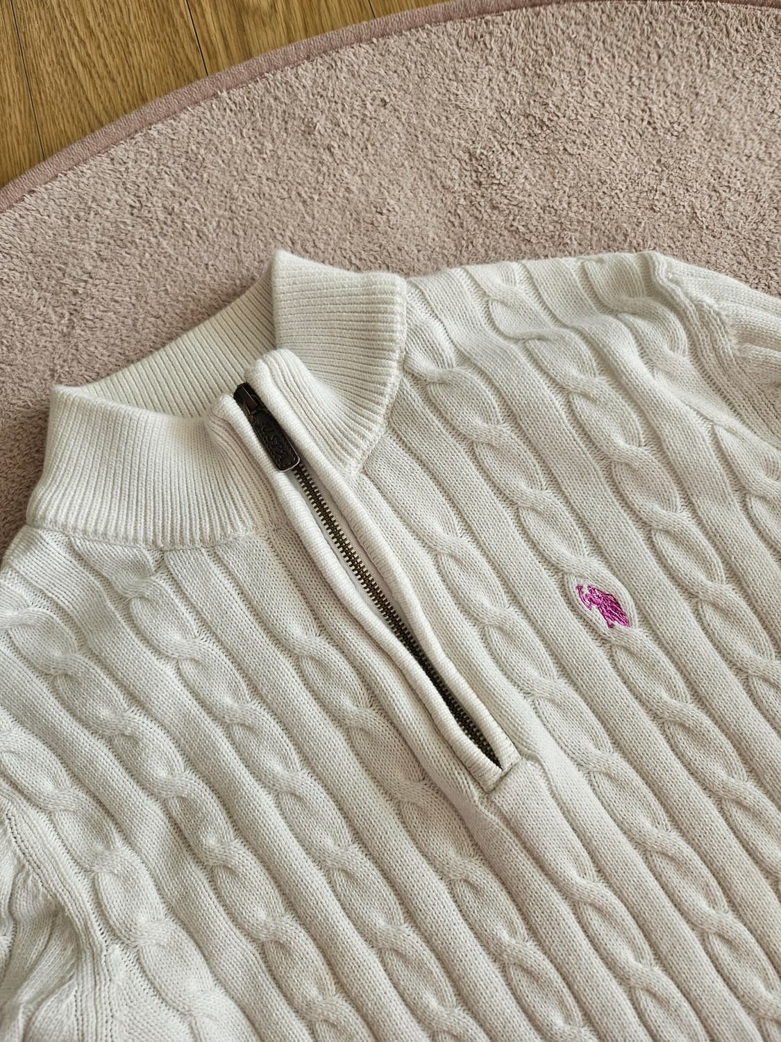 Us폴로 화이트 꽈베기니트 상품이미지2