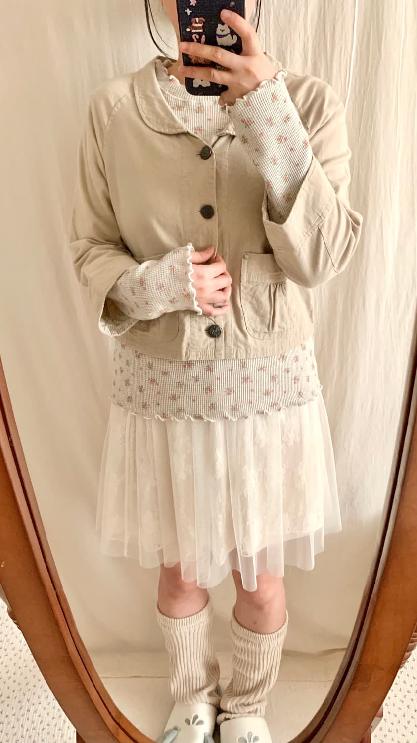 모리 둥근카라 린넨 자켓 상품이미지4