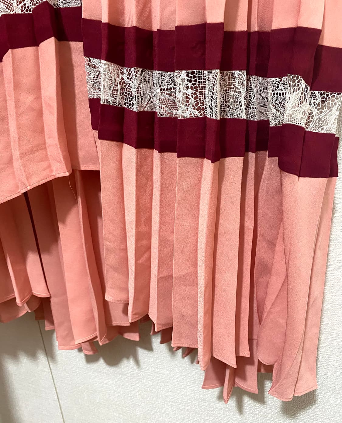 마쥬 핑크 플리츠 롱 원피스 상품이미지7