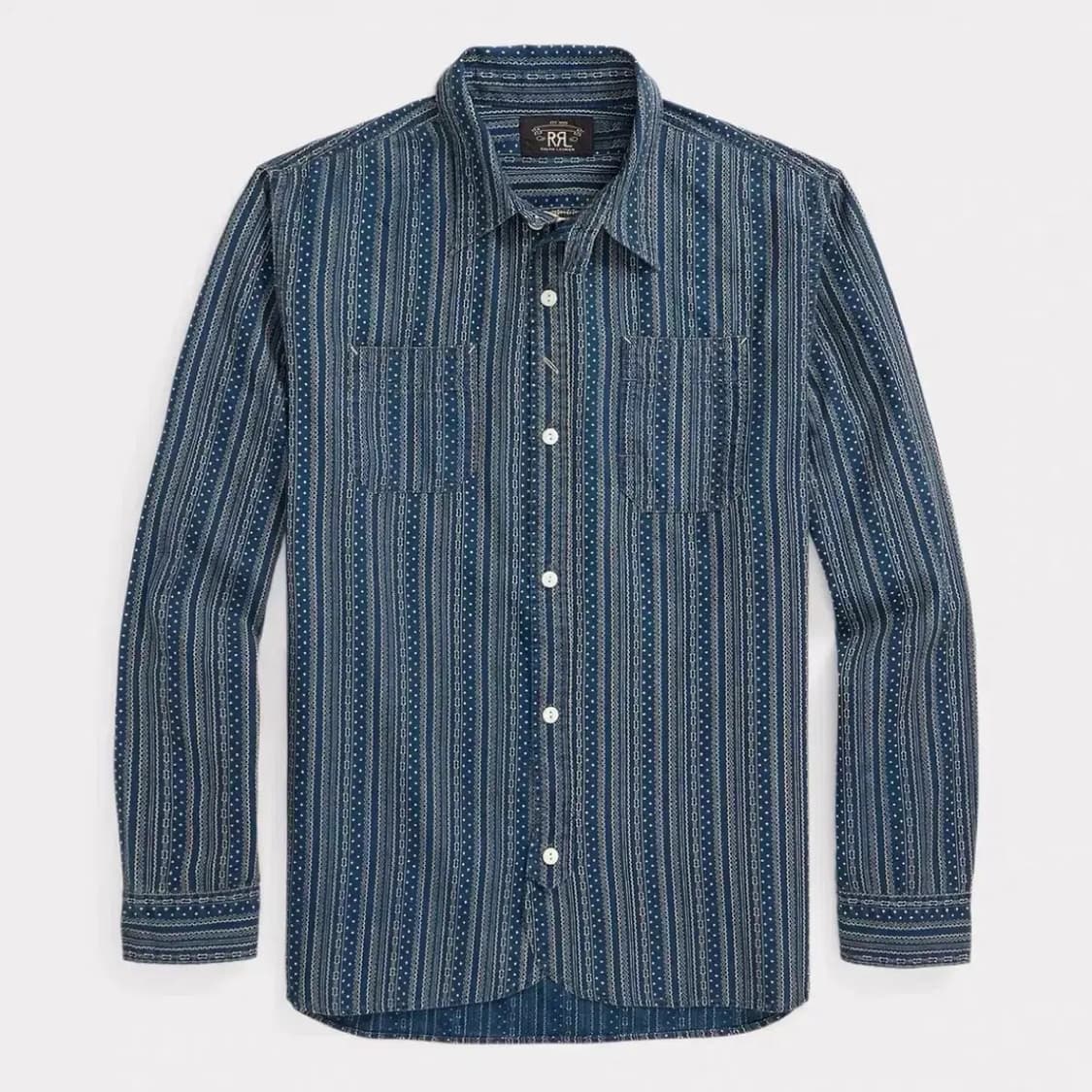 RRL 인디고 프린트 워크셔츠 M 상품이미지1