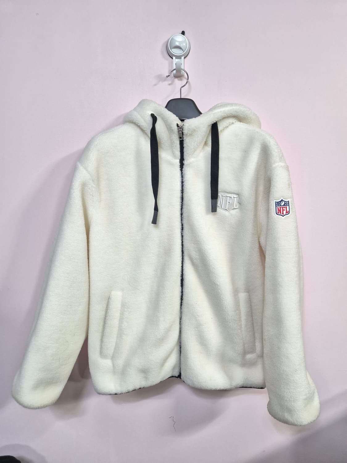 NFL 양털 후리스 후드 집업 아이보리 상품이미지1