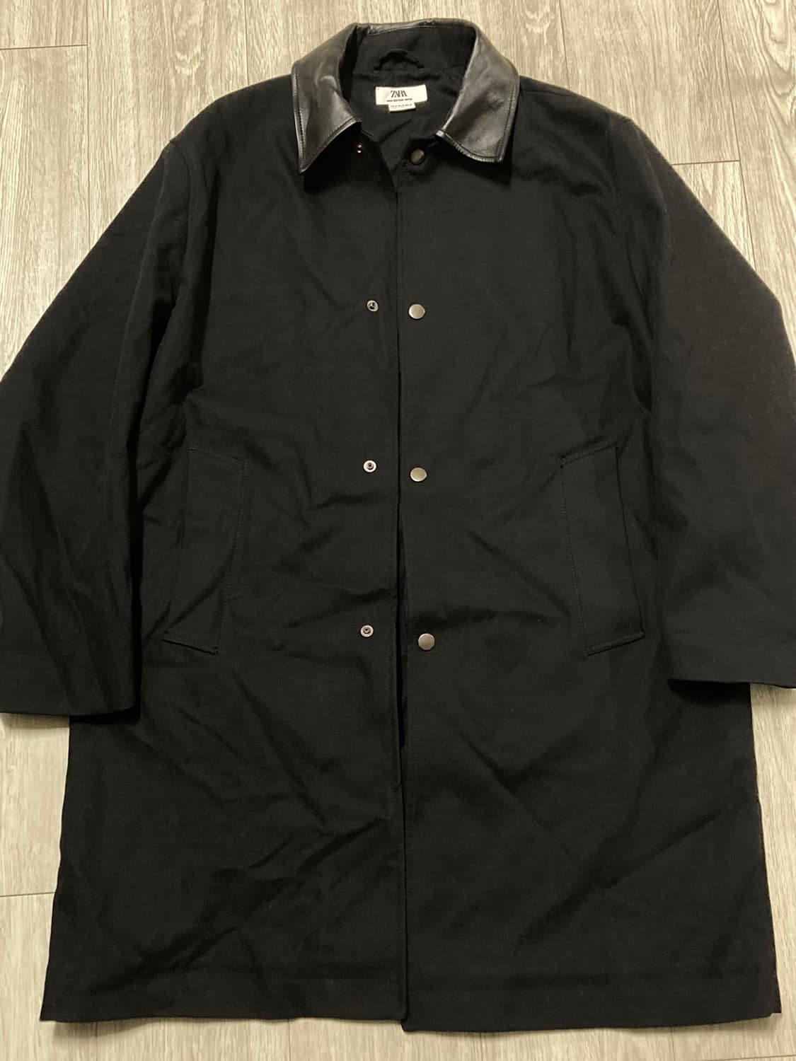 자라 남자 가죽 카라 롱 자켓 판매해요! (새상품) 상품이미지1