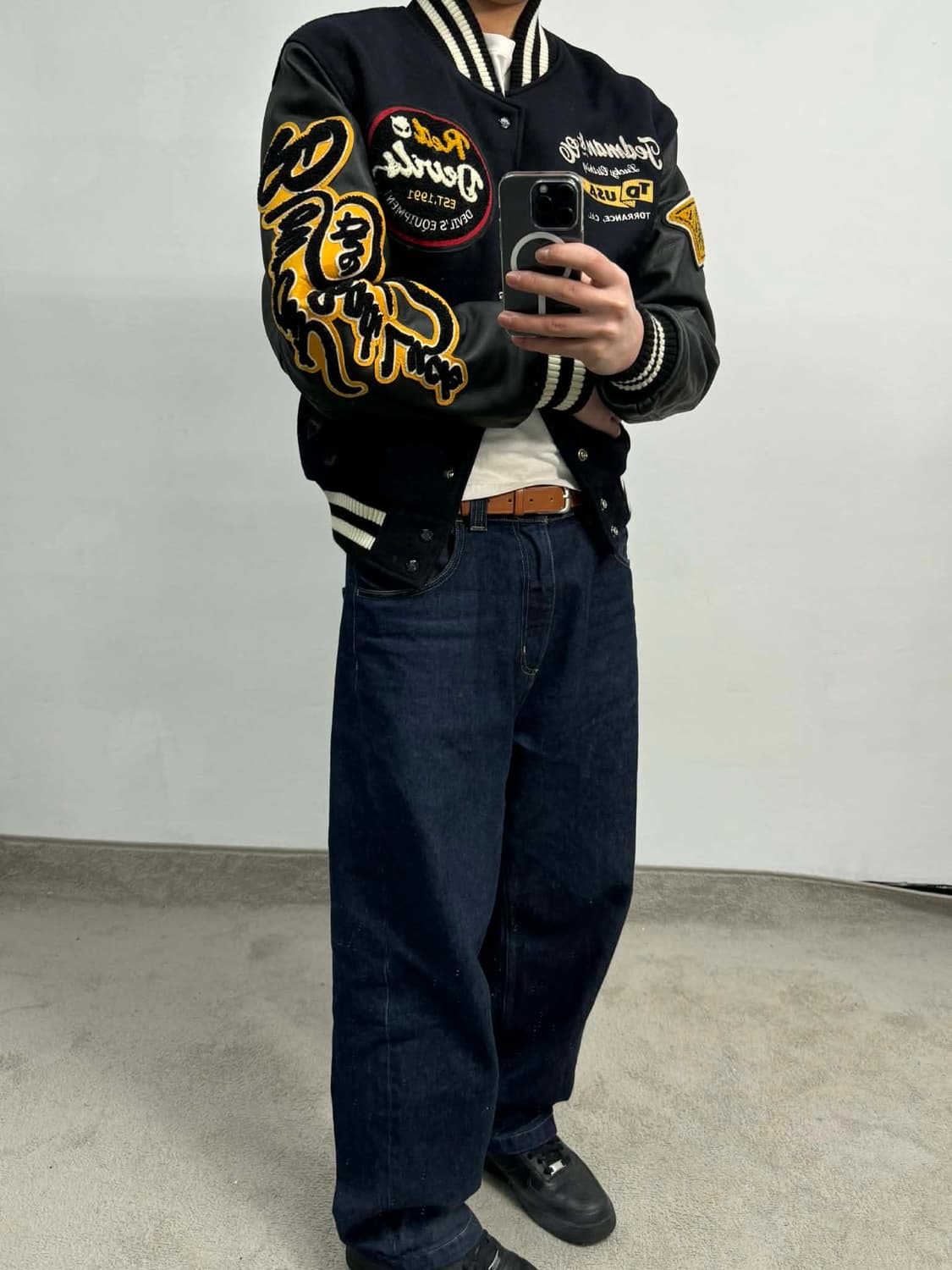 [44] 테드컴퍼니 테드맨 가죽 바시티 자켓 상품이미지2