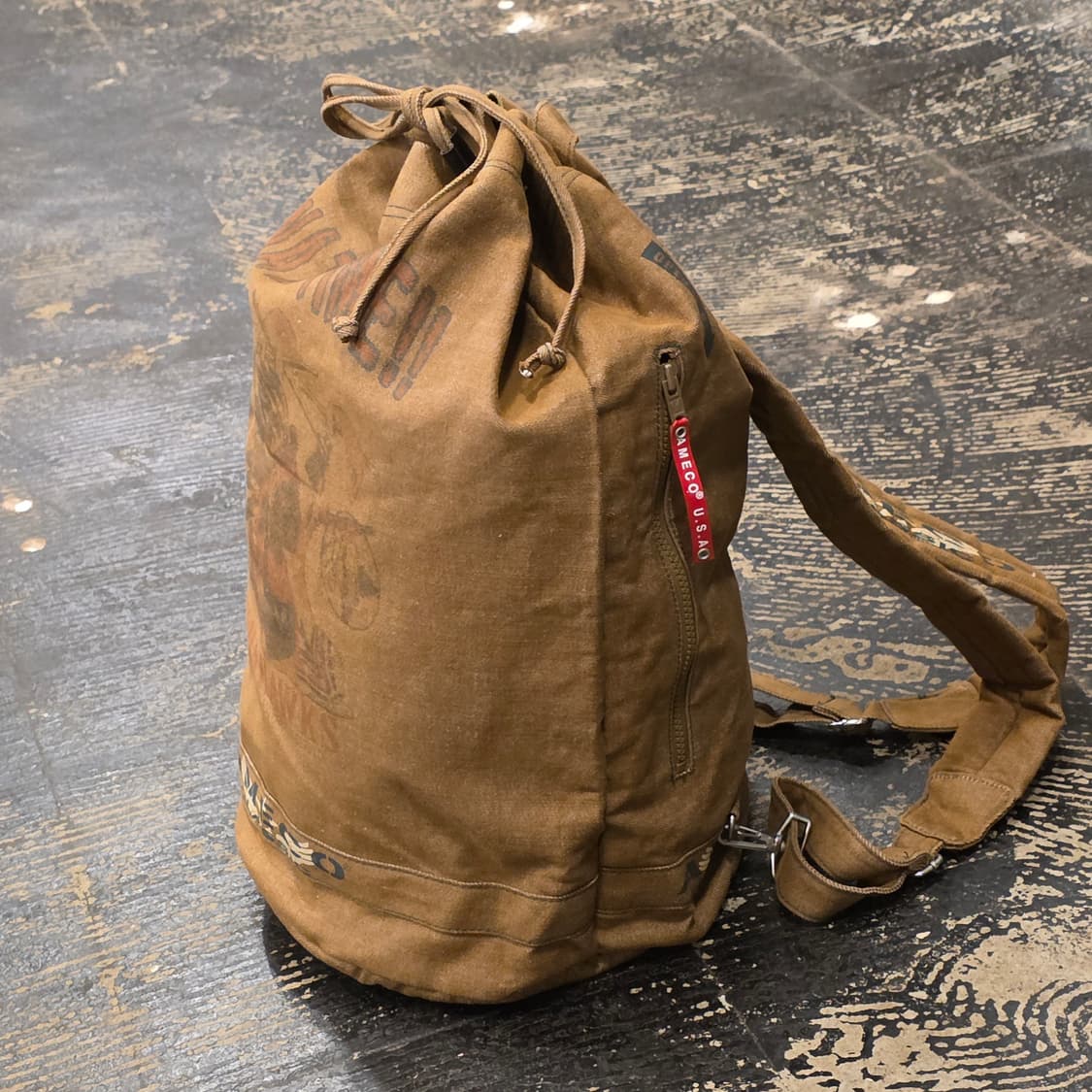 아메코 토마호크 인디언 프린팅 브라운 백팩 상품이미지8