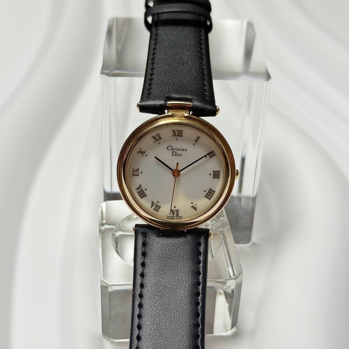 빈티지 Dior 크리스찬 디올 골드 라운드 로만 인덱스 워치 상품이미지3