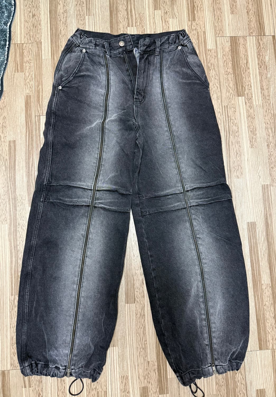 Long Zipper Denim Pants (Black) 상품이미지2