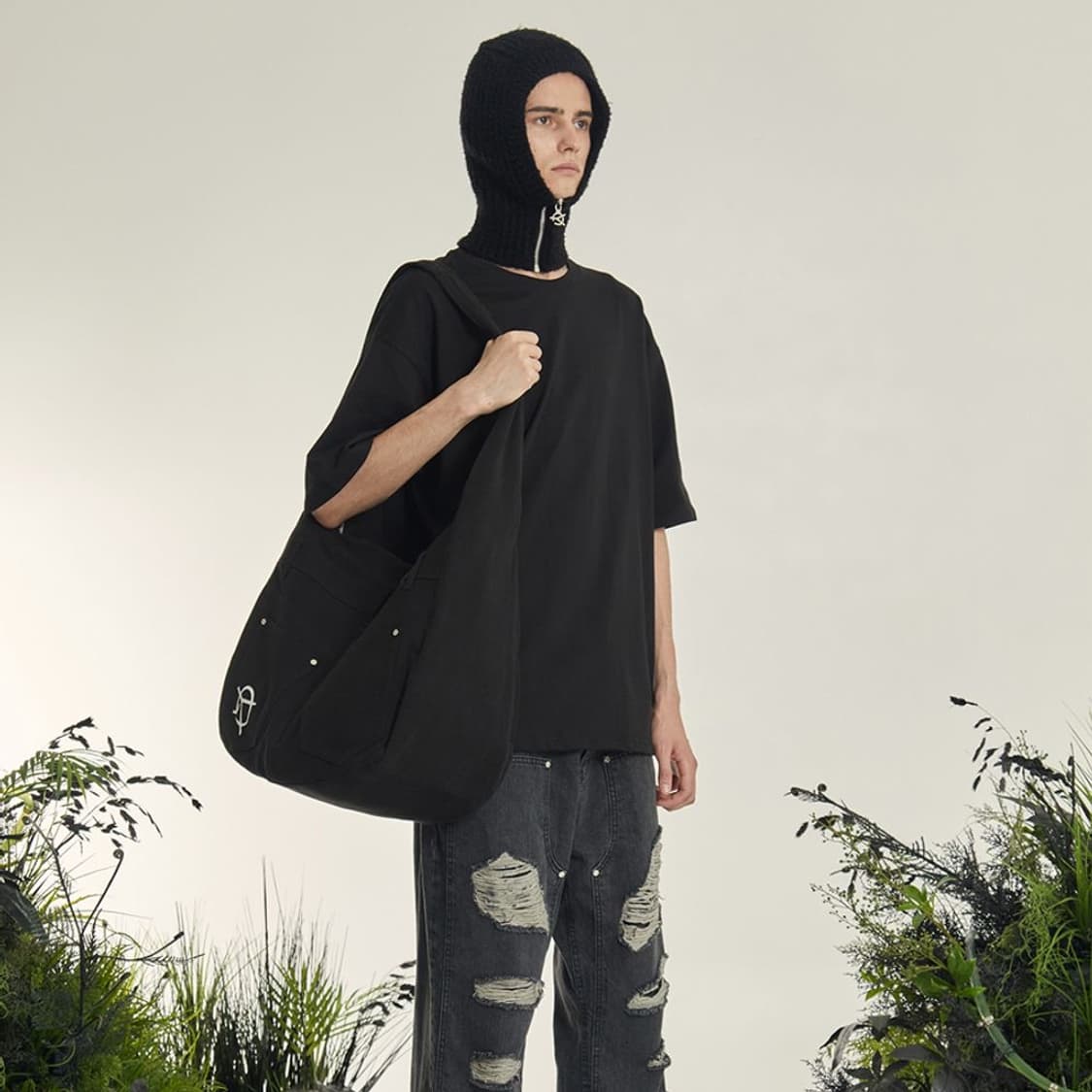 오와이 OY 팬츠 포켓 로고 크로스 백 가방 블랙 상품이미지4