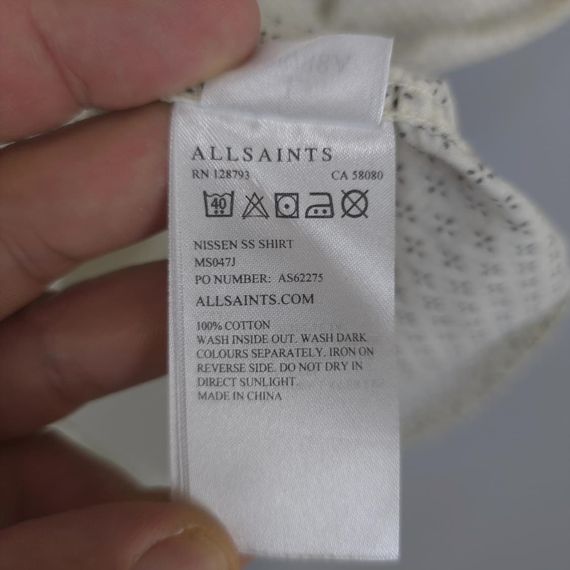 올세인츠 ALLSAINTS 남성 패턴 반팔 셔츠 L 상품이미지8