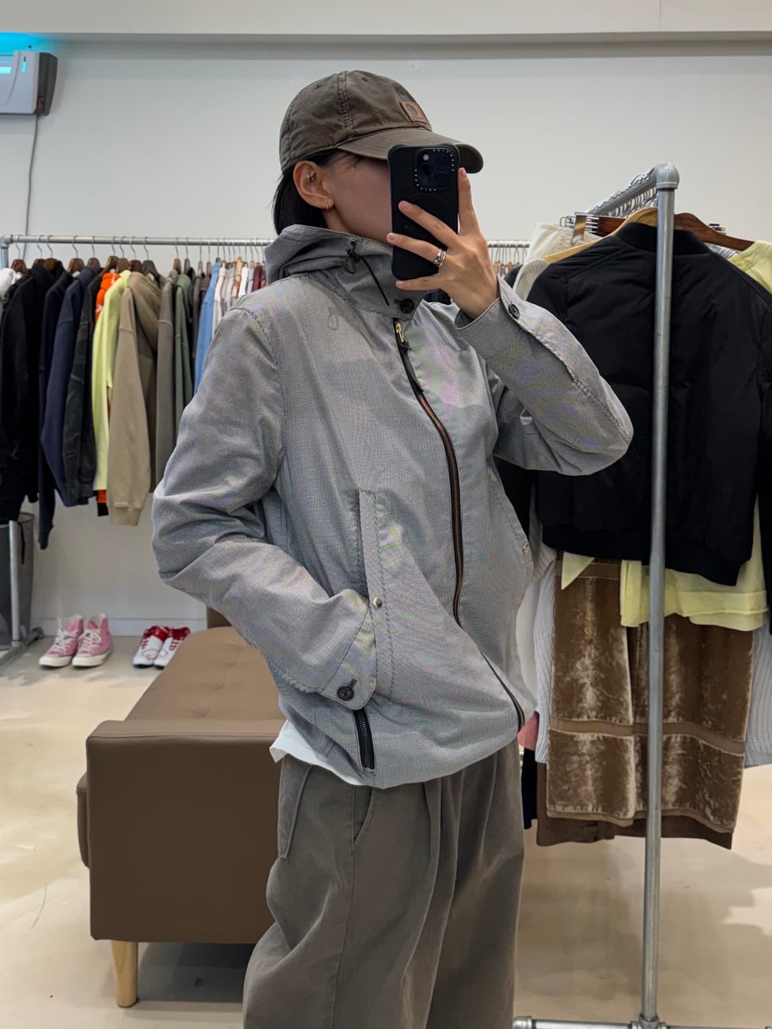 폴스미스 체크 후드 블루종 자켓 상품이미지6