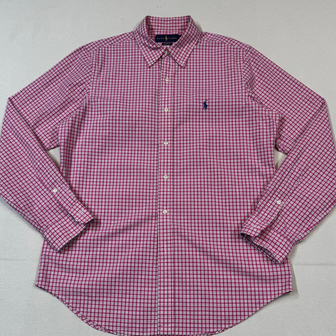 M) 폴로 랄프로렌 클래식핏 핑크 체크 포플린 셔츠 상품이미지2