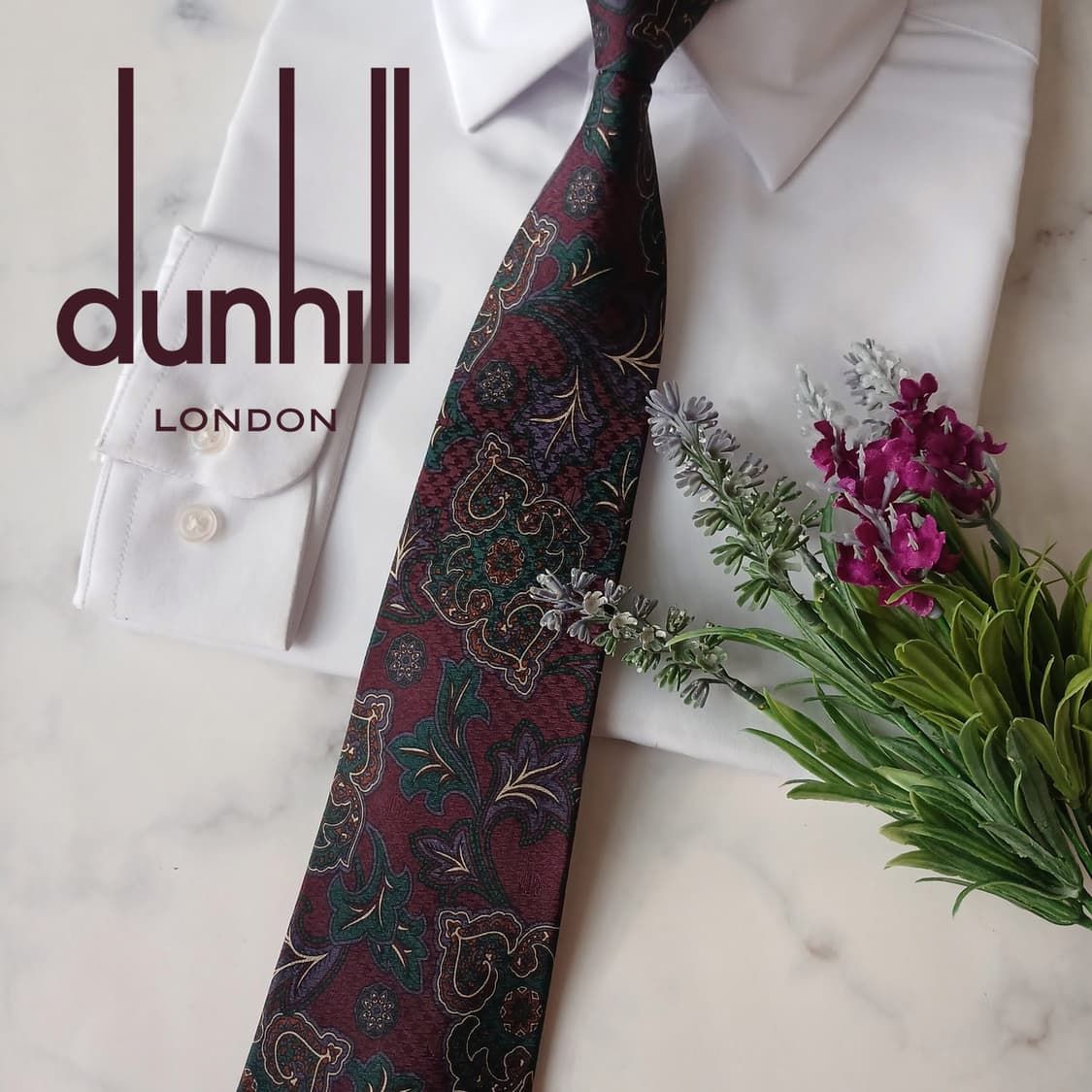던힐 실크 버건디 페이즐리 패턴 넥타이 9.2cm A+등급 A19397
 상품이미지2