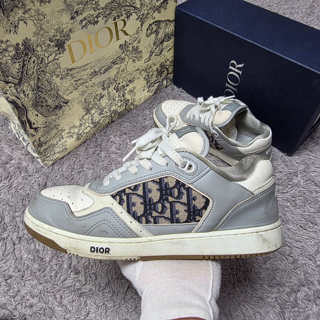 {클로젯}[40.5][풀구성]디올 오블리크 B27 스니커즈 그레이 상품이미지2