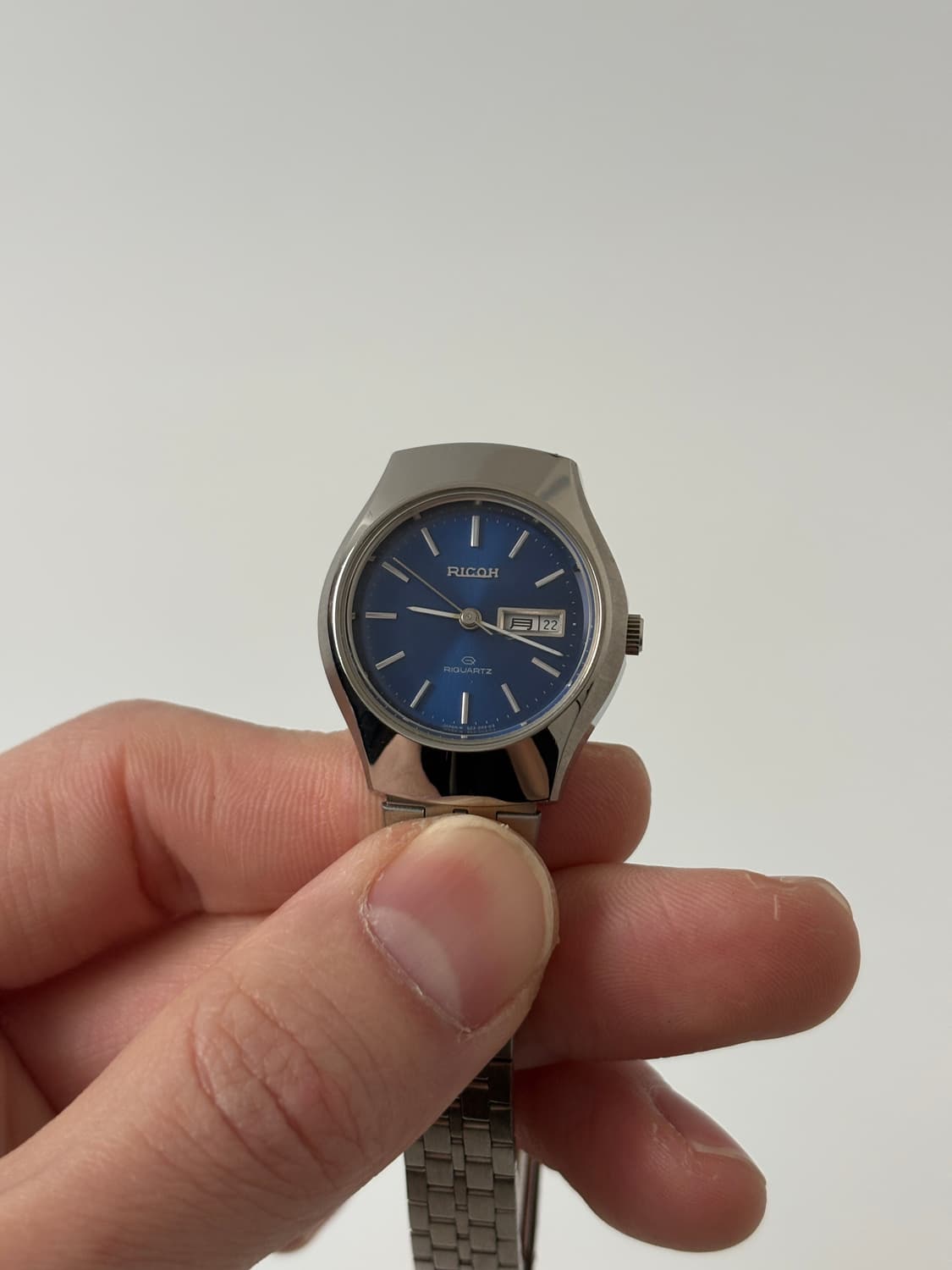 1980s Blue Dial Silver Ladies Riquartz 상품이미지3