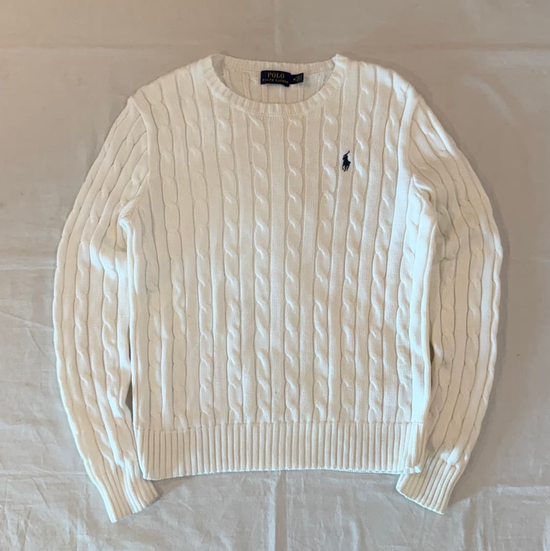 폴로 랄프로렌 꽈배기 케이블 니트 화이 상품이미지1