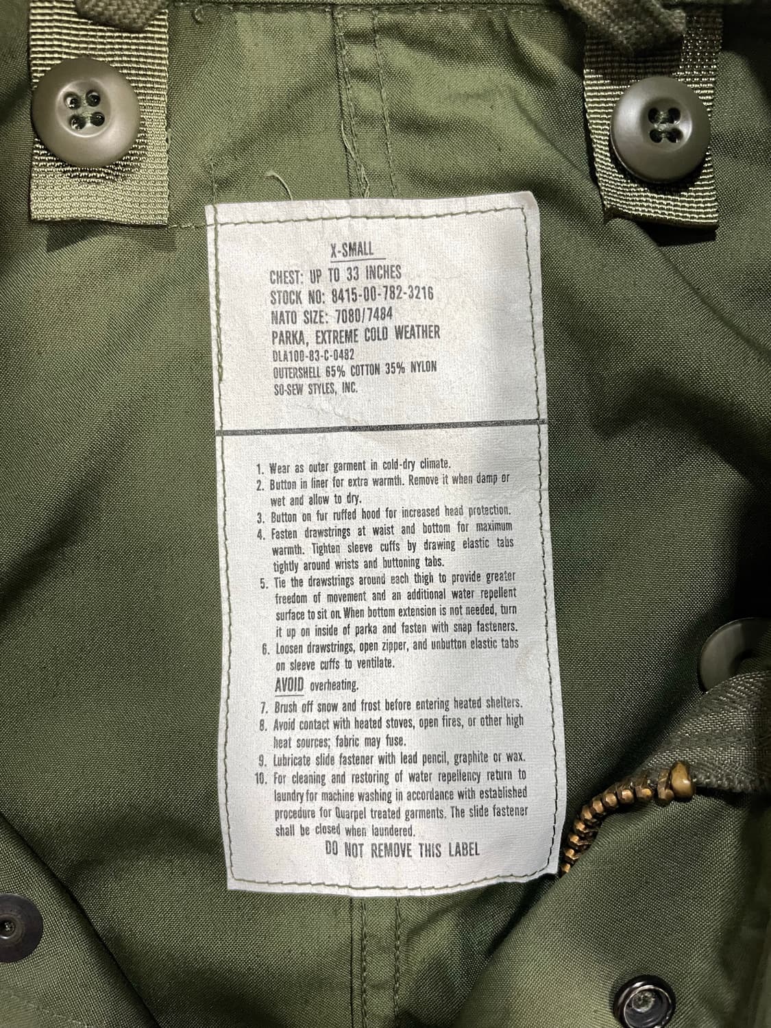 80’s 미군 M65 피쉬테일 파카+내피 상품이미지3